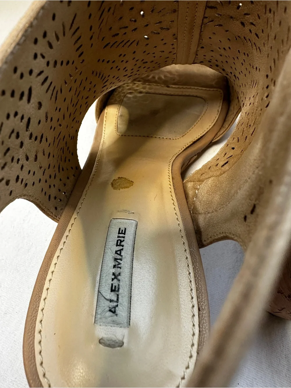 Alex Marie- Maiya- Pink Marble Cork Wedge Sandals- 8.5